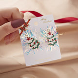 Red green christmas earrings