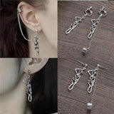 Skull earrings chain