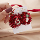Red green christmas earrings