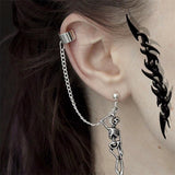 Skull earrings chain