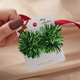 Red green christmas earrings