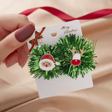 Red green christmas earrings