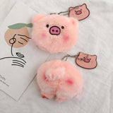 Pig head butt brooch keychain