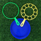 Outdoor bubble blowing tray
