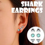 Blue Shark Earring Set