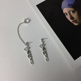 Skull earrings chain