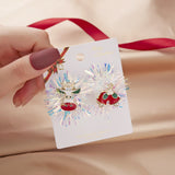 Red green christmas earrings