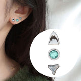 Blue Shark Earring Set