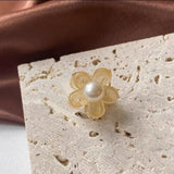 Flower pearl hair claw