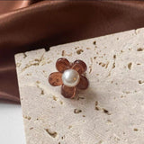 Flower pearl hair claw