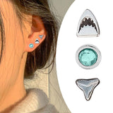 Blue Shark Earring Set