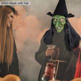 Scary old witch with hat mask