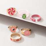 6 women's acrylic rings