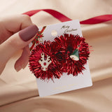Red green christmas earrings
