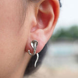 Punk snake retro earrings