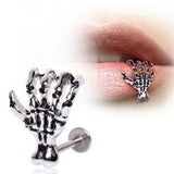 Devil hand lip ring earrings