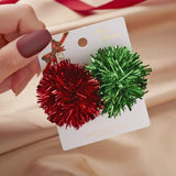Red green christmas earrings
