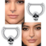 Skull stainless steel nose ring