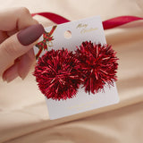 Red green christmas earrings