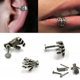 Devil hand lip ring earrings