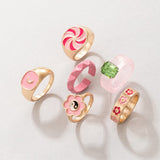 6 women's acrylic rings