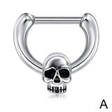Skull stainless steel nose ring