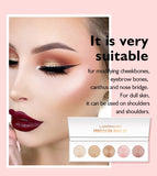 5 colors palette cosmetics