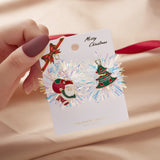 Red green christmas earrings