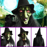 Scary old witch with hat mask