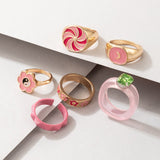 6 women's acrylic rings