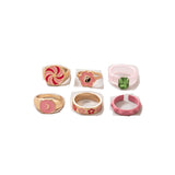 6 women's acrylic rings